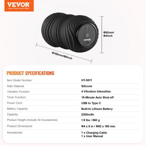Vibrating Peanut Massage Ball Electric Double Lacrosse Massage Roller with 4