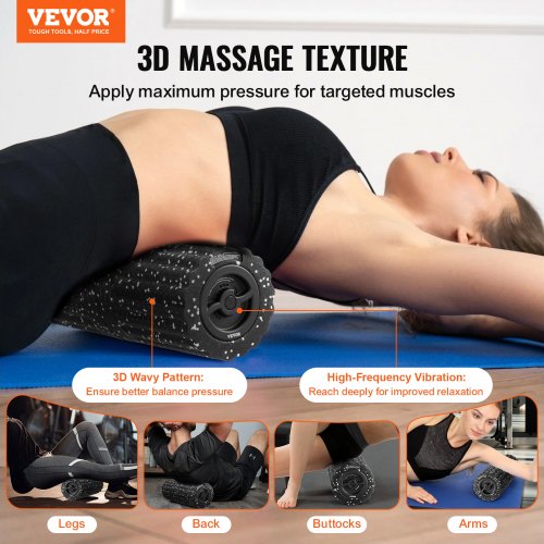 Vibrating Foam Roller 4Speed Electric Massage Roller 16 Rechargeable