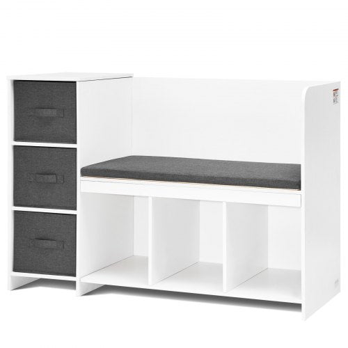 Kids Reading Nook Bench Toddler Bookshelf and Bookcase with Detachable Seat