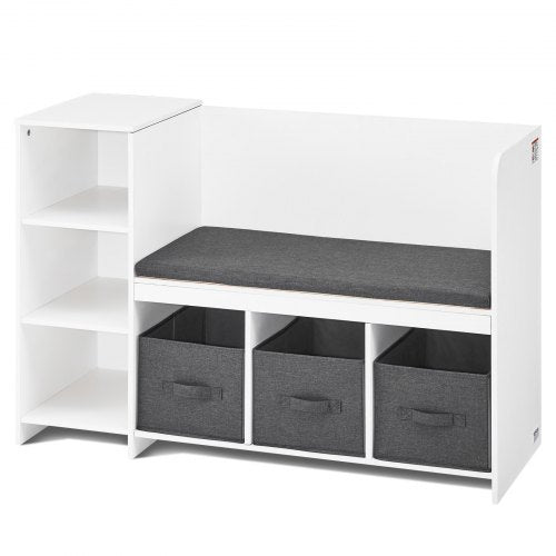 Kids Reading Nook Bench Toddler Bookshelf and Bookcase with Detachable Seat