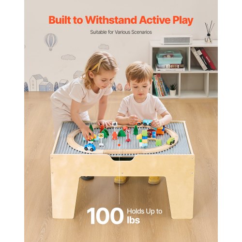 MultiPurpose Activity Play Table 290 Building Bricks and 30Piece Wooden