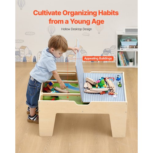MultiPurpose Activity Play Table 290 Building Bricks and 30Piece Wooden