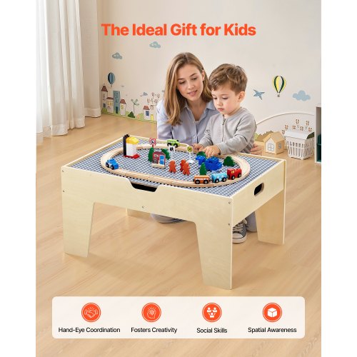 MultiPurpose Activity Play Table 290 Building Bricks and 30Piece Wooden