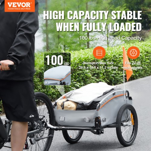 Bike Cargo Trailer 88100160 lbs Load Capacity HeavyDuty Bicycle Wagon