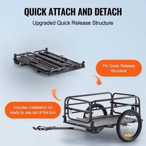 Bike Cargo Trailer 160 lbs Load Capacity HeavyDuty Bicycle Wagon Cart