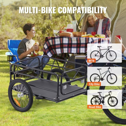 Bike Cargo Trailer 160 lbs Load Capacity HeavyDuty Bicycle Wagon Cart