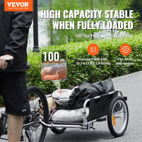 Bike Cargo Trailer 100 lbs Load Capacity HeavyDuty Bicycle Wagon Cart