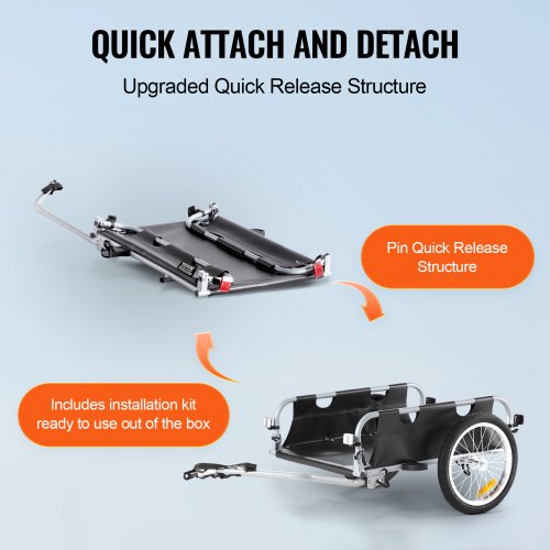Bike Cargo Trailer 100 lbs Load Capacity HeavyDuty Bicycle Wagon Cart