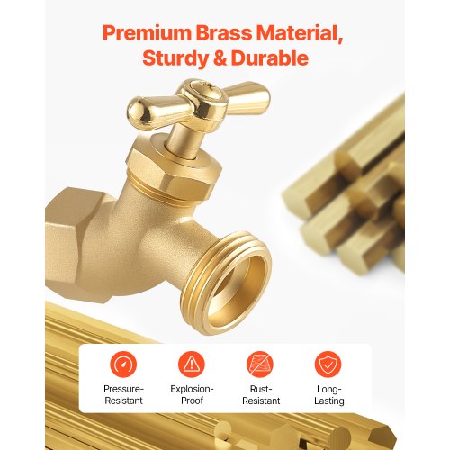 Hose Bibb 12 FIP x 34 MHT Connection MultiTurn Garden Valve Heavy