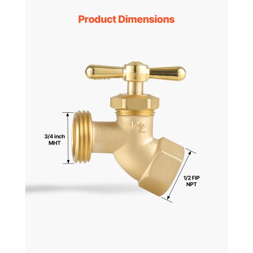 Hose Bibb 12 FIP x 34 MHT Connection MultiTurn Garden Valve Heavy