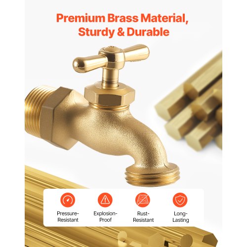 Hose Bibb 34 MIP x 34 MHT Connection MultiTurn Garden Valve Heavy