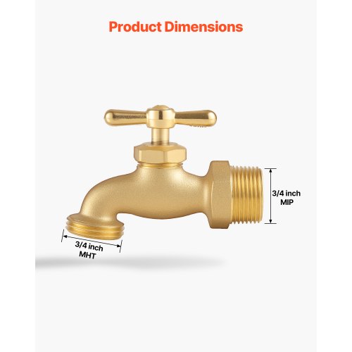 Hose Bibb 34 MIP x 34 MHT Connection MultiTurn Garden Valve Heavy