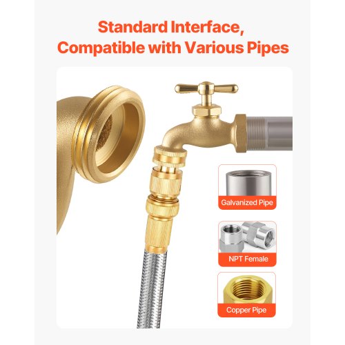 Hose Bibb 34 MIP x 34 MHT Connection MultiTurn Garden Valve Heavy