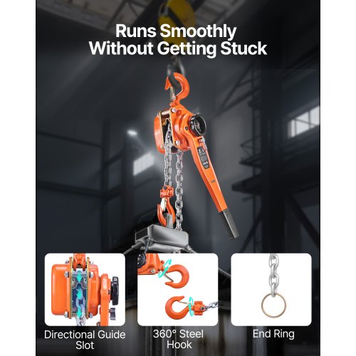 Manual Lever Chain Hoist 3T 6600Lbs Capacity Heavy Duty Come Along 20Ft Lift