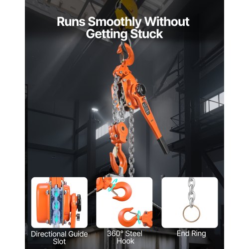Manual Lever Chain Hoist 6T 13200Lbs Capacity Heavy Duty Come Along 10Ft Lift