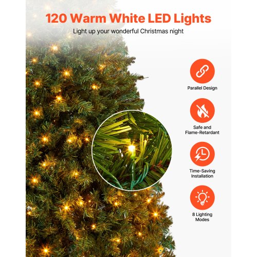 Christmas Tree 4ft Prelit Artificial Xmas Tree Full Holiday Decor Trees