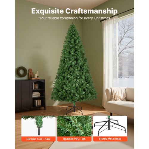 Christmas Tree 6ft Artificial Xmas Tree Full Holiday Decor Trees with 1250