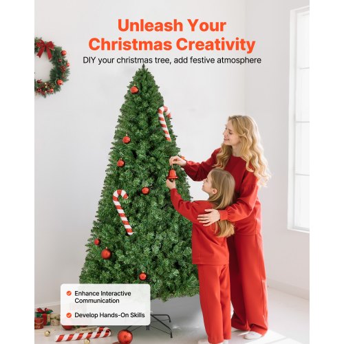 Christmas Tree 6ft Artificial Xmas Tree Full Holiday Decor Trees with 1250