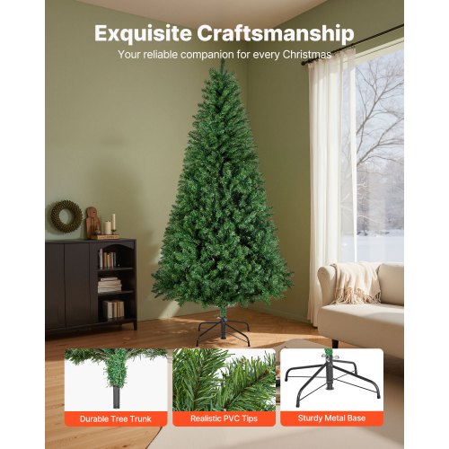 Christmas Tree 7.2Ft Prelit Artificial Xmas Full Holiday Decor Trees With 470
