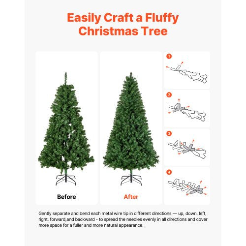Christmas Tree 7.2Ft Prelit Artificial Xmas Full Holiday Decor Trees With 470