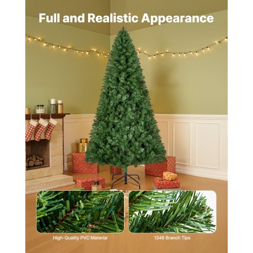 Christmas Tree 7.2ft Artificial Xmas Tree Full Holiday Decor Trees with 1346