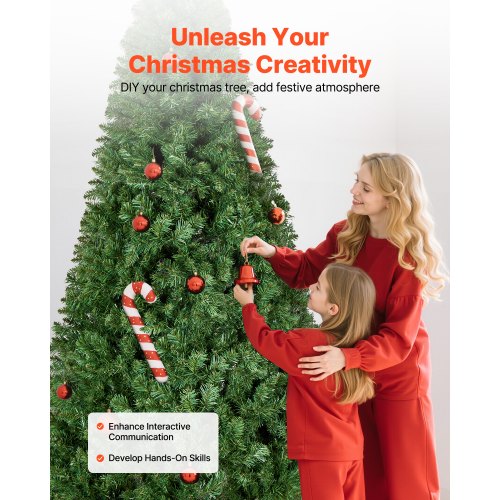 Christmas Tree 7.2ft Artificial Xmas Tree Full Holiday Decor Trees with 1346