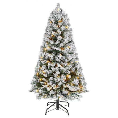 Christmas Tree 4ft Prelit Flocked Artificial Tree Full Holiday Xmas Deco
