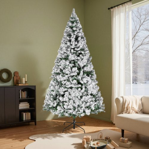Christmas Tree 7.2Ft Prelit Flocked Artificial Full Holiday Xmas Deco Trees