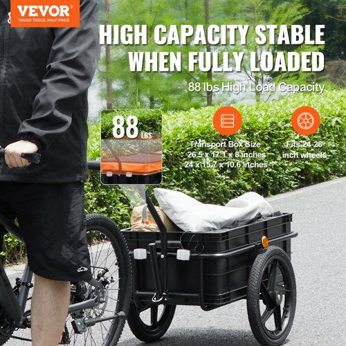Bike Cargo Trailer 88 lbs Load Capacity HeavyDuty Bicycle Wagon Cart