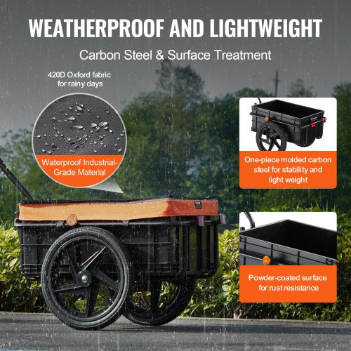 Bike Cargo Trailer 88 lbs Load Capacity HeavyDuty Bicycle Wagon Cart
