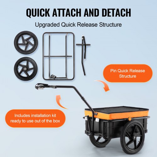 Bike Cargo Trailer 88 lbs Load Capacity HeavyDuty Bicycle Wagon Cart