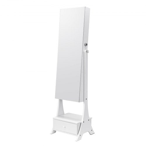 Mirror Jewelry Cabinet Standing Mirror with Storage Lockable Jewelry