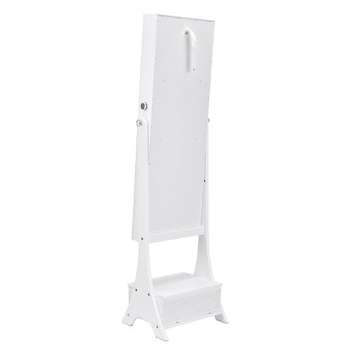 Mirror Jewelry Cabinet Standing Mirror with Storage Lockable Jewelry