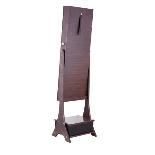 Mirror Jewelry Cabinet Standing Mirror with Storage Lockable Jewelry