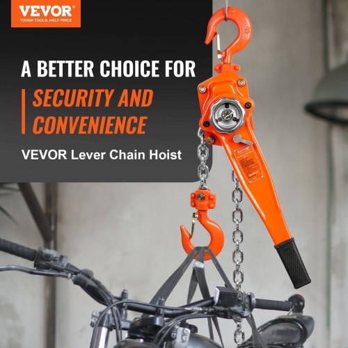 Manual Lever Chain Hoist 112 Ton 3300 lbs Capacity 10 FT Come Along G80