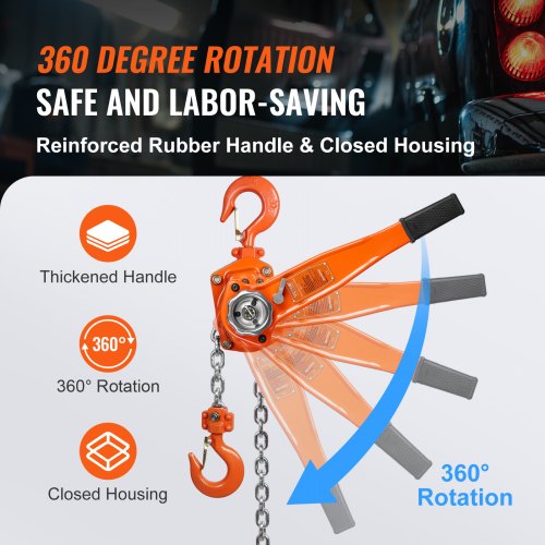 Manual Lever Chain Hoist 112 Ton 3300 lbs Capacity 10 FT Come Along G80