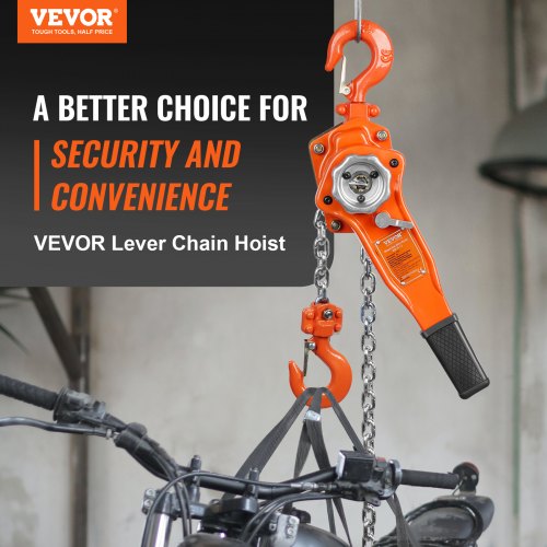 Manual Lever Chain Hoist 34 Ton 1650 lbs Capacity 10 FT Come Along G80