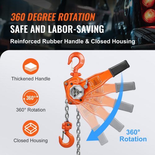 Manual Lever Chain Hoist 34 Ton 1650 lbs Capacity 10 FT Come Along G80