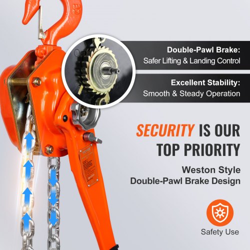 Manual Lever Chain Hoist 3 Ton 6600 lbs Capacity 10 FT Come Along G80