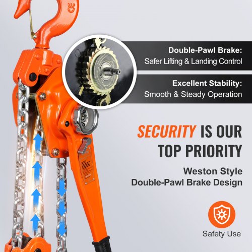 Manual Lever Chain Hoist 6 Ton 13200 lbs Capacity 10 FT Come Along G80