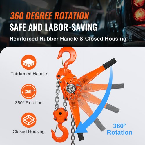 Manual Lever Chain Hoist 6 Ton 13200 lbs Capacity 10 FT Come Along G80