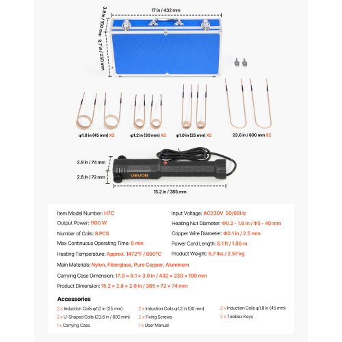 Induction Heater Bolt Removal 1100W 110V Magnetic Induction Heater Kit