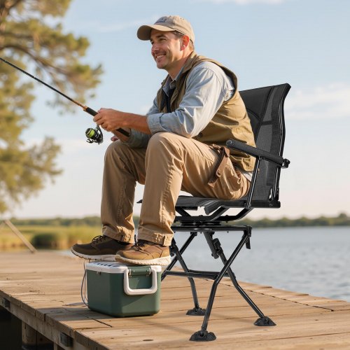 Hunting Chair 360° Silent Swivel Foldable Portable Blind Chair HeavyDuty