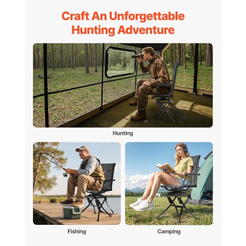 Hunting Chair 360° Silent Swivel Foldable Lightweight Portable Blind