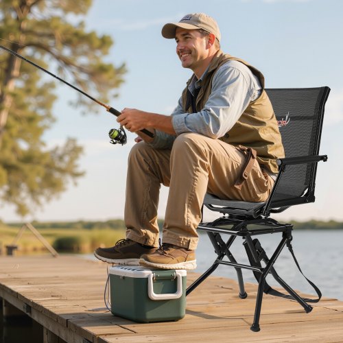 Hunting Chair 360° Silent Swivel Foldable Lightweight Portable Blind