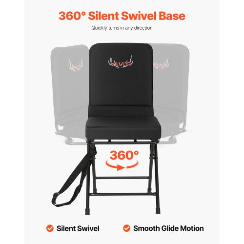 Hunting Chair 360° Silent Swivel Foldable Lightweight Portable Blind