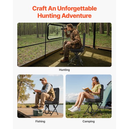 Hunting Chair 360° Silent Swivel Foldable Lightweight Portable Blind