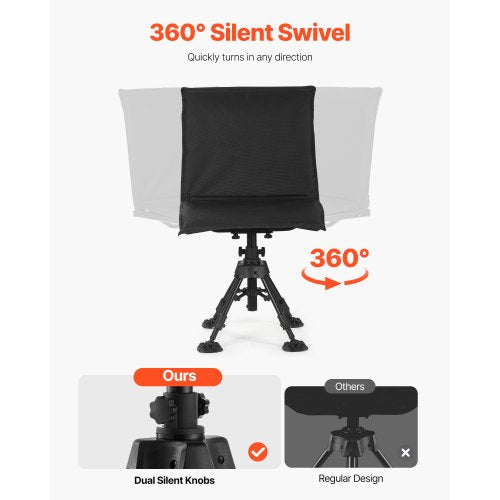 Hunting Chair 360° Silent Swivel Foldable Portable Blind Chair HeavyDuty