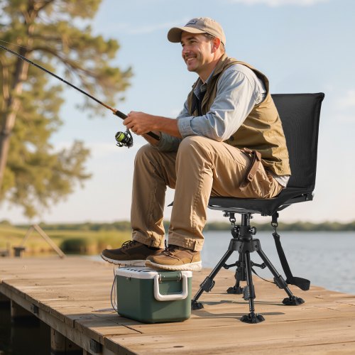 Hunting Chair 360° Silent Swivel Foldable Portable Blind Chair HeavyDuty