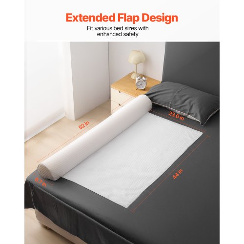 Bed Bumper for Toddlers 52inch NonSlip Bed Guard Rail with Safety Flap